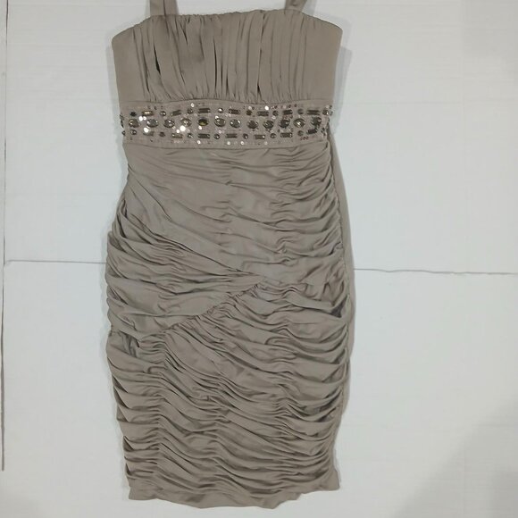 R&M Richards women's mocha champagne stretch dress size 6. - Picture 6 of 10